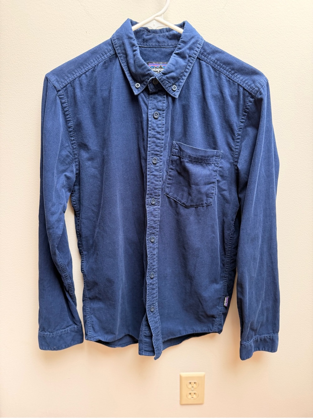 Mens Patagonia Navy Long-Sleeved Bluffside Cord Shirt